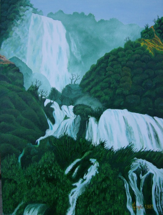 LG 0170 - Umbria la cascata delle Marmore - olio su tela - cm. 30x40