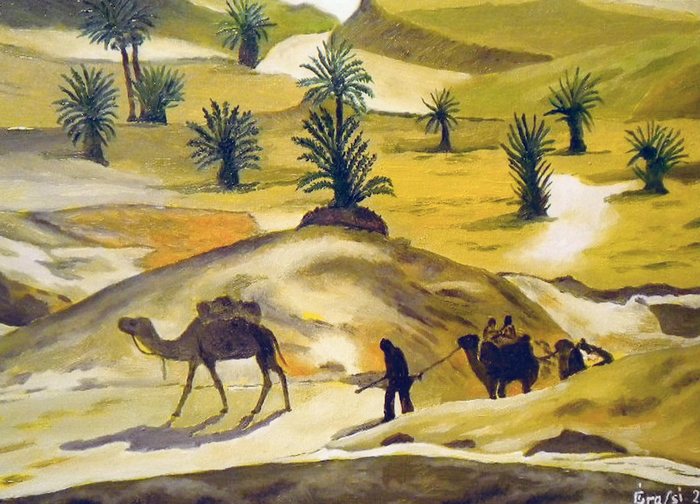 LG 0298 - Tuareg - olio su tela - cm. 30,5x18,5
