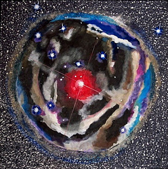 Starry Night   4' x 4'   Mixed Media