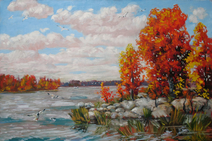 The lake autumn