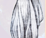 cloth lying on a long box I