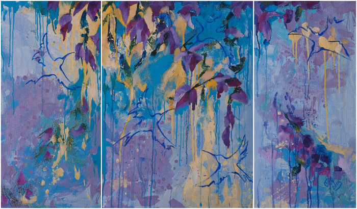 Colibries, triptych, all parts.