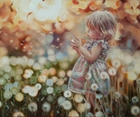 girl with dandelions