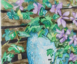 Clematis in a Speckled Flower Pot