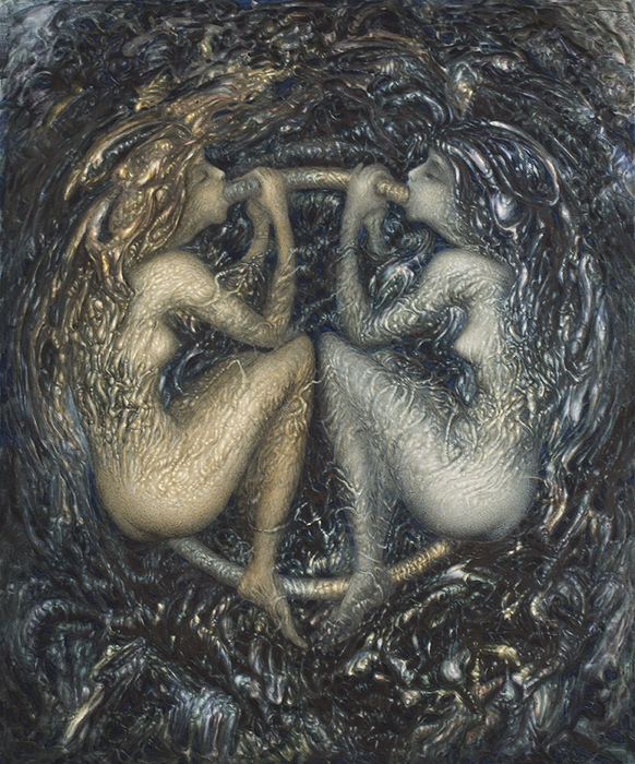 (ArtArsenal) An empty "prayer wheel" (72,5cmx60,5cm),oil on canvas,2015
