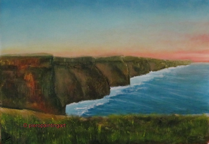 Sunset at the cliffs of Moher
