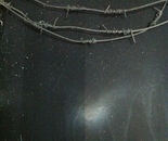 A horizontal arrangement of wire over black
