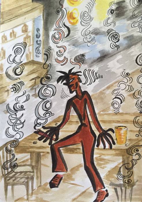 THE DELUSION PART IV By SUNIL AMOLI 8X16 In Watercolor on Paper