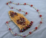 Topaz red heart amulet bag