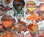 Catfish travel agency Watercolor 18x24 300$