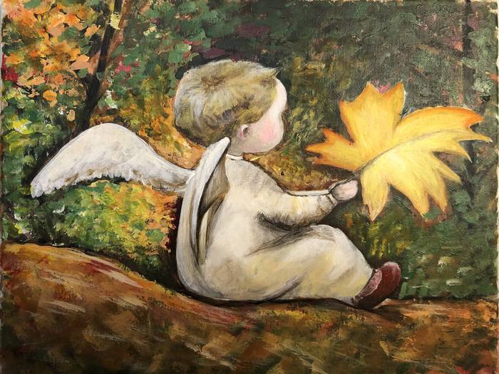 Little angel in the fall