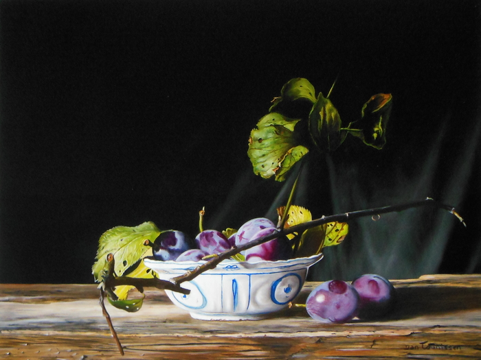 Plums and branch for Chinese dish