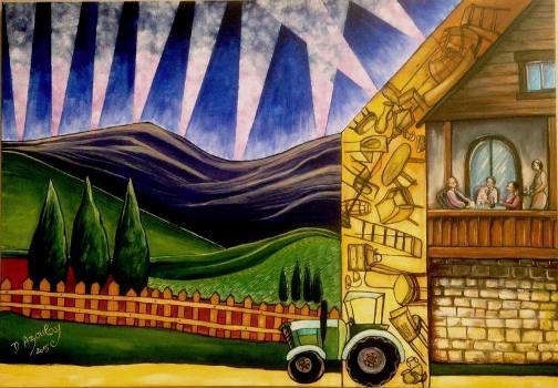 Dvora Azoulay, Acrylic on canvas, 70 by 100 cm 