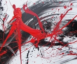 Abstrakt in Schwarz und Rot
