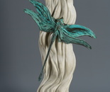 "Dragonfly by the stream", (from the "India" cycle) bronze, marble, steel, 49x28x19 