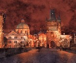 Night at Charles Bridge in Prague