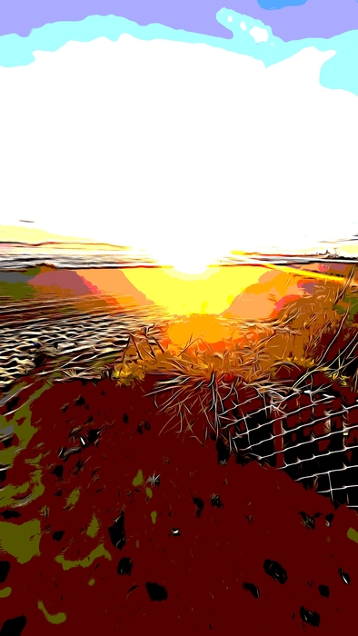 Wonderful sunset at the beach