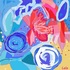 "Blue and Red Flowers" by Lala (October 2024). Digital Painting
