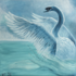 TURQUOISE DISCIPLINE I – The Swan‘s Landing 2025 · Viola Florschuetz ART Painting, Acrylic on Canvas (Stretcher Frame)