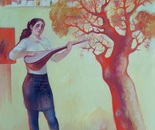   Girl playing the saz