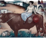 The girl with a cow