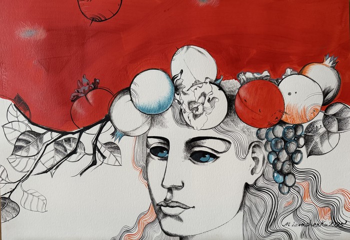 Girl with fruit by Mari levashenko