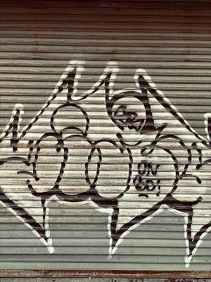 Graffiti on Metal Shutter by Amanda Harris