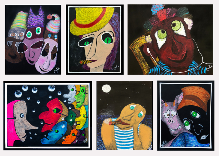 "Faces  and  Masks" by Lina Gelfer ART