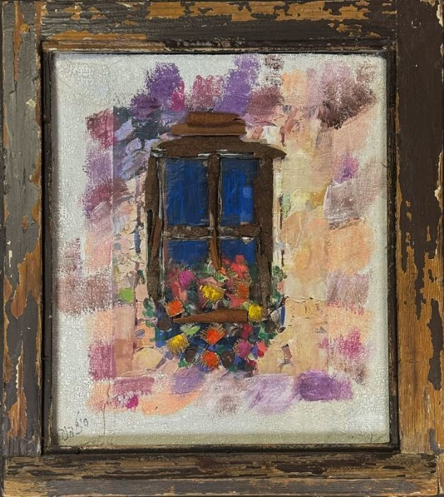 Sylvana Shefer - Collage on cardboard, wooden frame, 50 by 50 cm