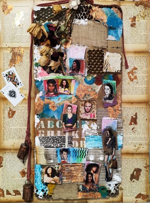 Sylvana Shefer - Collage on plywood, 80 by 60 cm