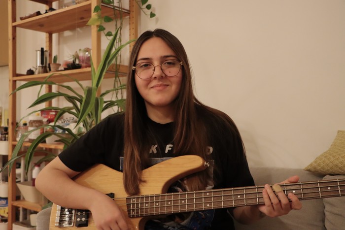 Ori playing the Bass