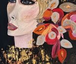  Sylvana Shefer - Oil painting and collage on canvas, 120 by 80 cm