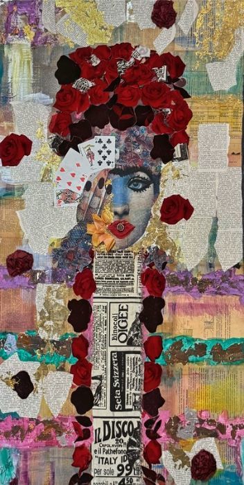 Sylvana Shefer - Collage on canvas 120 by 70 cm
