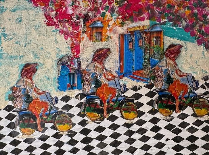 Sylvana Shefer - Collage on canvas, 50 by 65 cm