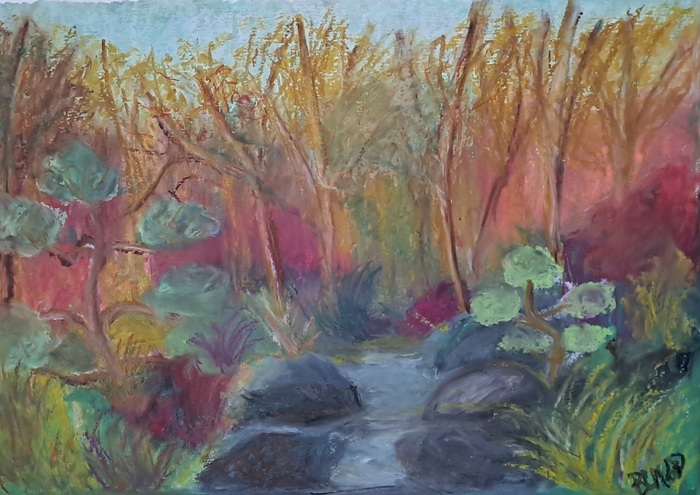 Autumn Stream by Laura Bernardeschi Nelson  by Laura Bernardeschi Nelson