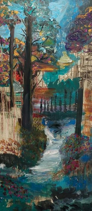 Sylvana Shefer - Acrilyc on canvas, 168 by 68 cm by Yotzrim-Israeli Art Gallery