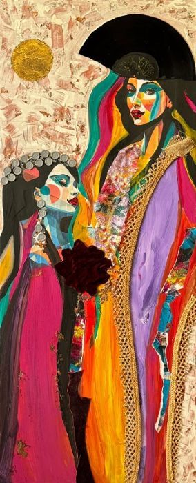 Sylvana Shefer - Collage on canvas, 120 by 50 cm