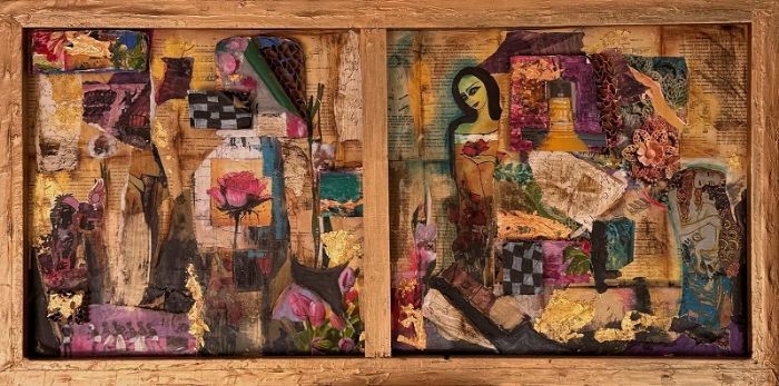 Sylvana Shefer - Collage on cardboard, 60 by 120 cm