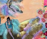 Sylvana Shefer - Collage on canvas, combination of fabrics, acrylic, mixed media 80 by 60 cm