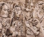 Miriam Sigal- Derlich, Charcoal/Chinese ink and acrylic on paper, 40 by 54 cm