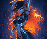 “Neon Flame Automata”