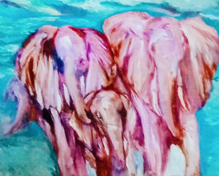Elephants in Rose