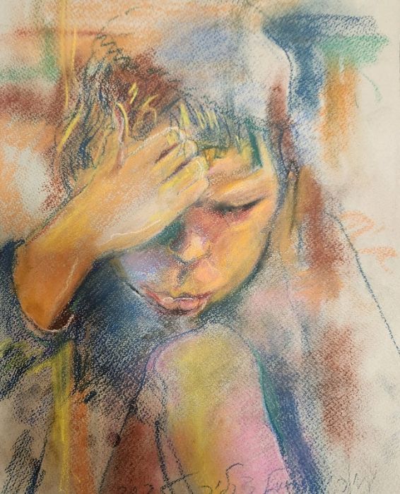  Miriam Sigal- Derlich, Dry pastel on paper, 38.5 by 27 cm by Yotzrim-Israeli Art Gallery