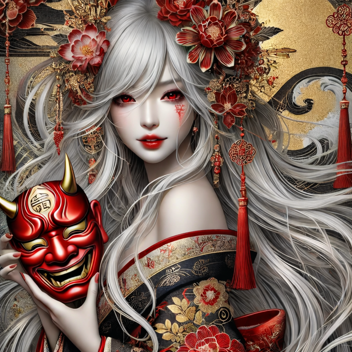 The Enchantress Behind the Crimson Mask by Hiro Creator