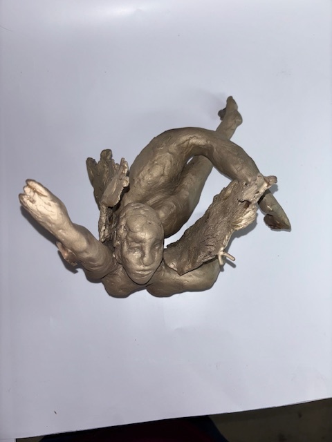 Winged Lady Angel in Nude Bronze by Lynn Rose Light