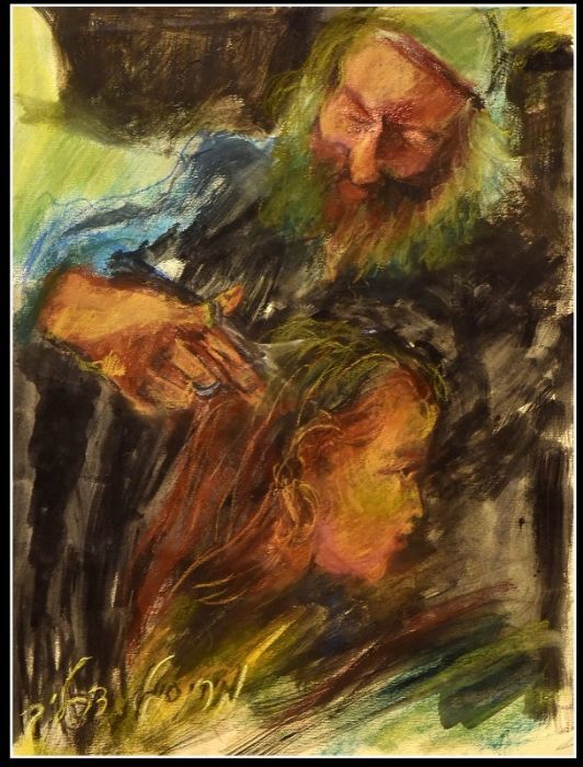 Miriam Sigal- Derlich,  Dry pastel on paper, 42 by 33 cm, with frame 52.5 by 42 cm by Yotzrim-Israeli Art Gallery