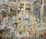 Miriam Sigal- Derlich, Collage, ink and acrylic on canvas, 60 by 80 cm