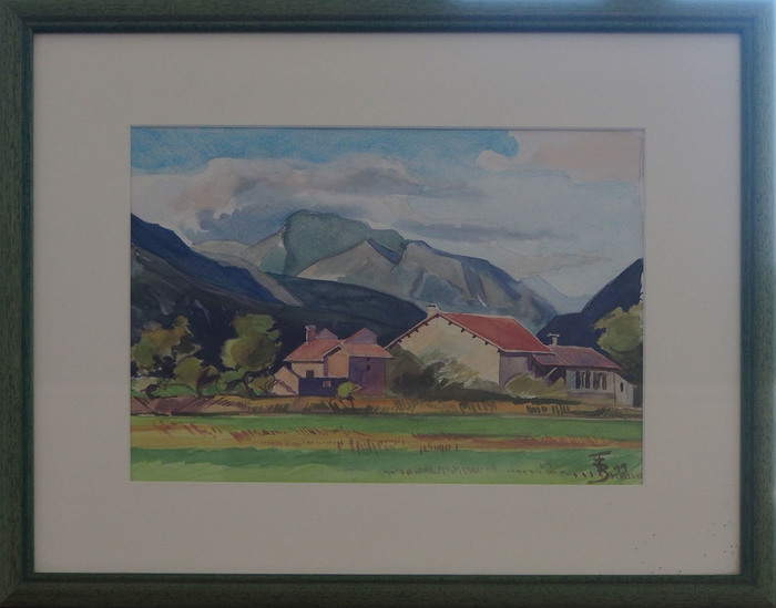 Maisons dans une vallée près de Montmaur, Hautes-Alpes