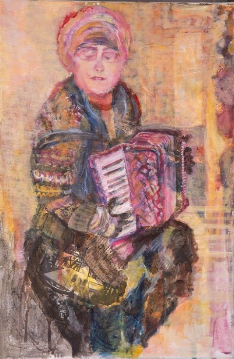 Miriam Sigal- Derlich, Acrylic and collage on canvas, 60 by 40 cm