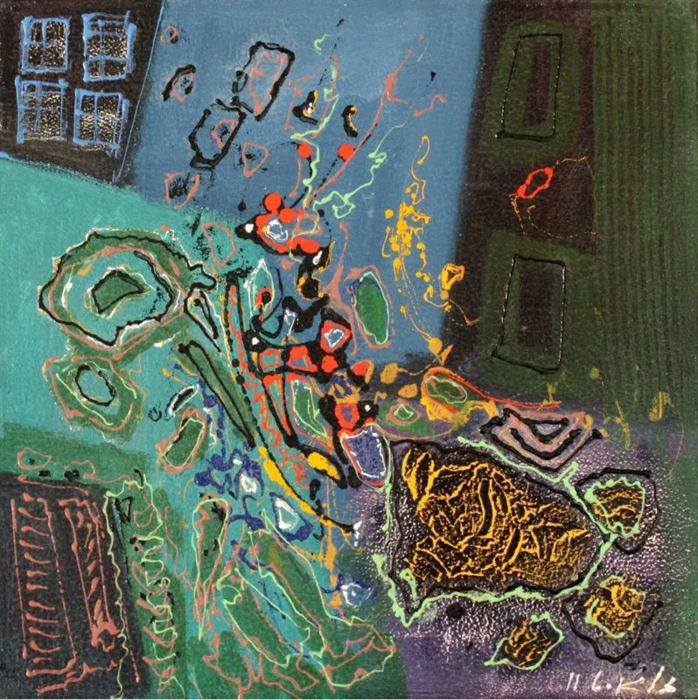 Zalayet Nessim, Acrylic on canvas, 50 by 50 cm by Yotzrim-Israeli Art Gallery